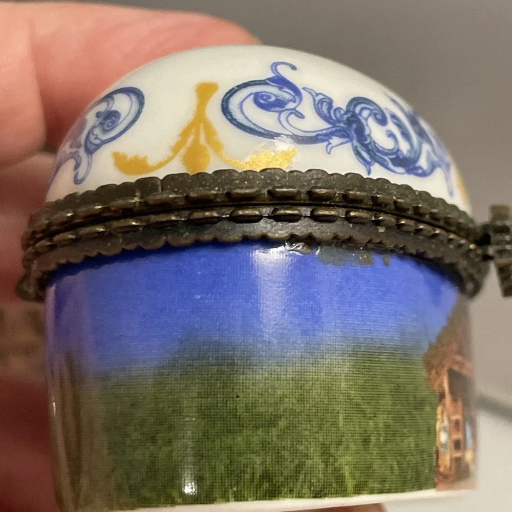 Imperial Porcelain Religious Nativity Scene Trinket Box Luke 2:11 Holy Family